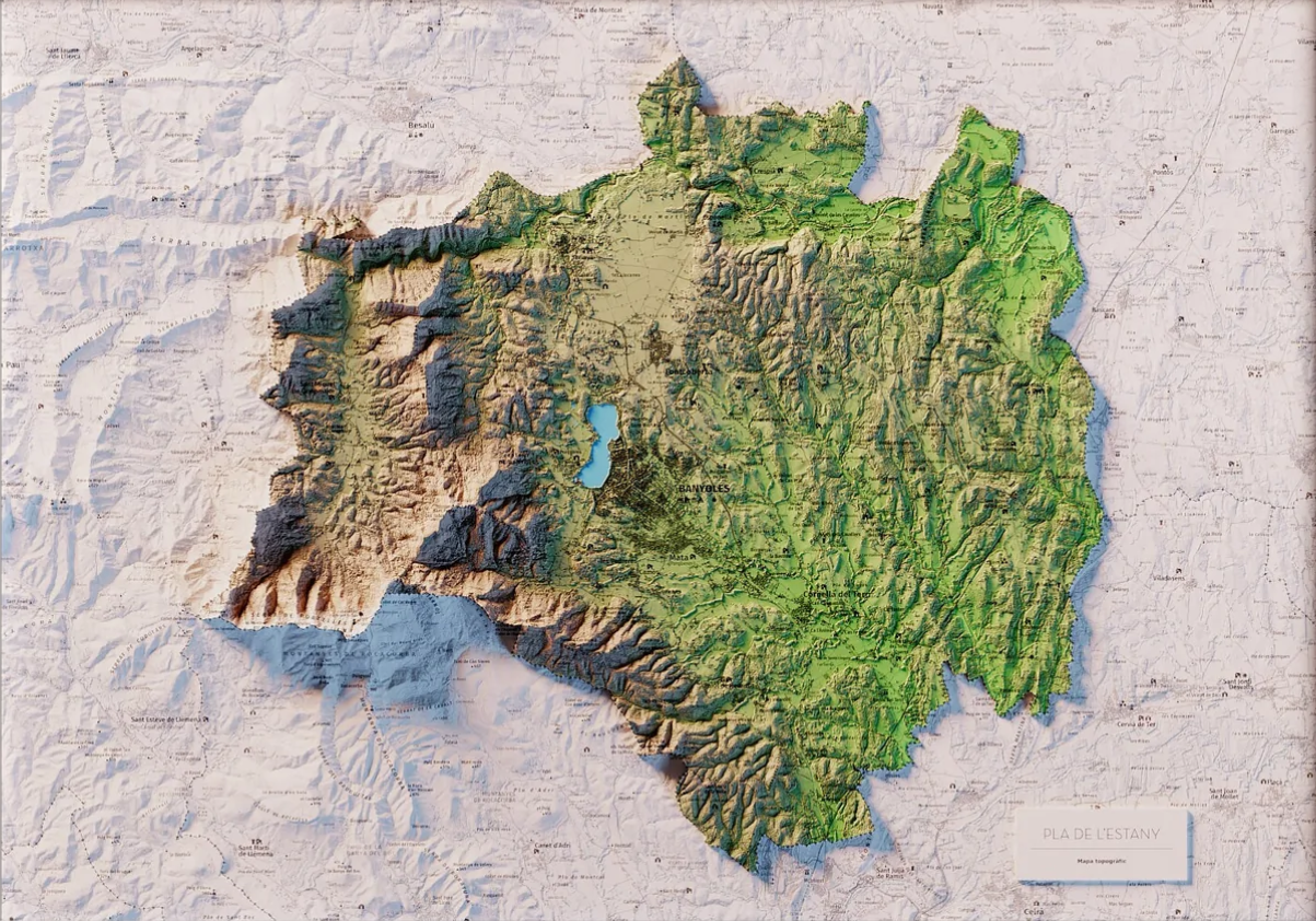 Mapa topogràfic del Pla de l'Estany